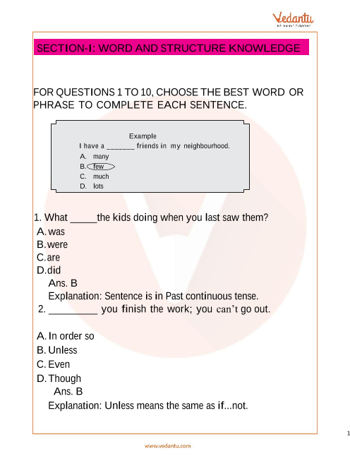 IEO English Sample Paper 1 For Class 5 With Solutions