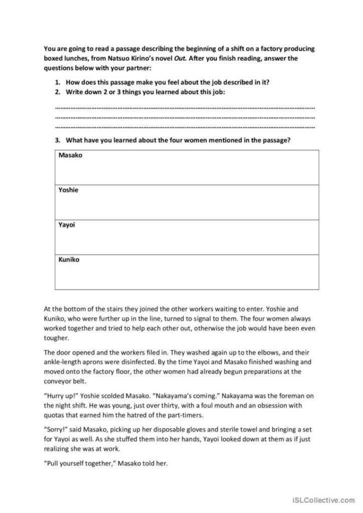 IGCSE EFL Paper 1 Question 3 English ESL Worksheets Pdf Doc
