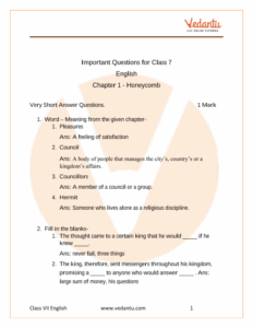 Important Questions For CBSE Class 7 English Honeycomb Chapter 1