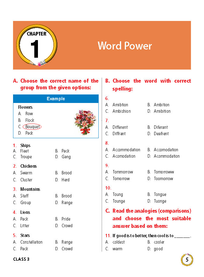 International English Olympiad Work Book Class 3 Schools Worksheets 