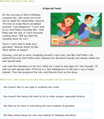 IXL Read Realistic Fiction With Illustrations Year 5 English Practice