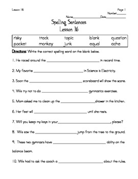 Journeys Houghton Mifflin Harcourt Grade 4 Lesson 16 Spelling Sentences