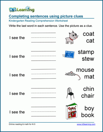 K5 Learning English Worksheets For Grade 1 Thekidsworksheet