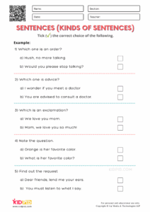 Kinds Of Sentences Free Printable Worksheets For Grade 2 Kidpid