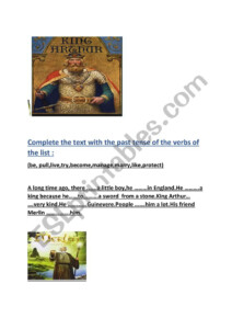 King Arthur ESL Worksheet By Namri