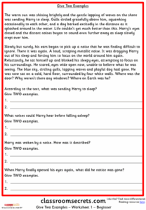 Ks2 Reading Comprehension Practice