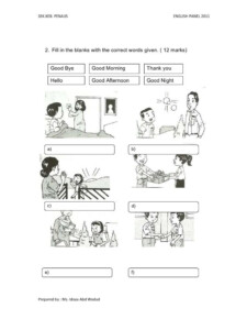 Kssr English Year 1 Worksheets 2017 Thekidsworksheet