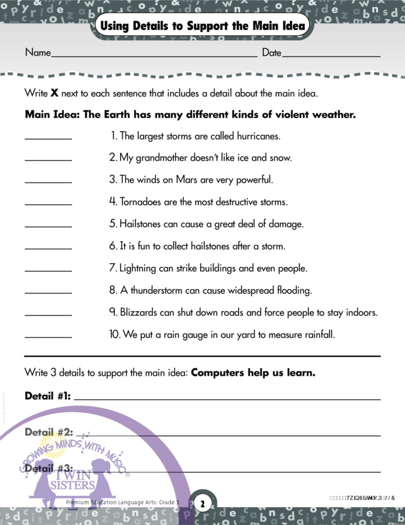 Language Arts Worksheet For Grade 3 Language Worksheets