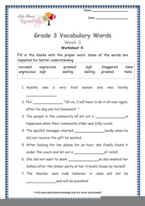 Language Worksheet Grade 3 Language Worksheets