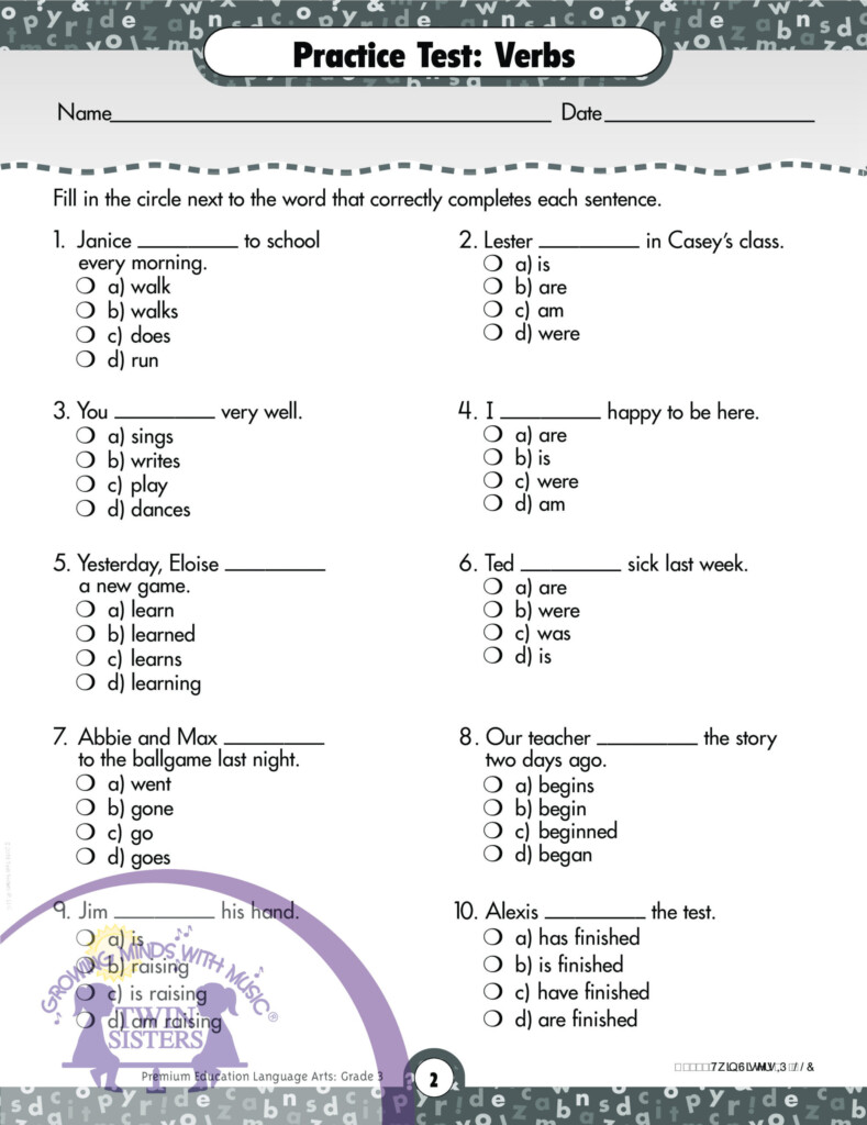Language Worksheet Grade 3 Language Worksheets