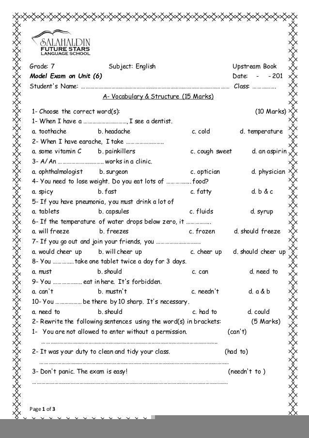 Language Worksheets For Grade 6 Language Worksheets