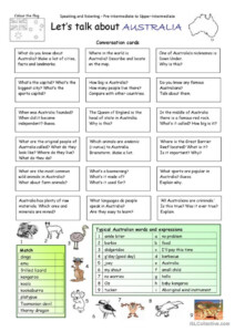 Let 39 s Talk About Australia English ESL Worksheets Pdf Doc
