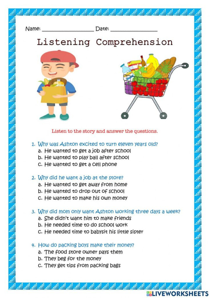 Listening Comprehension Online Exercise For 3 Listening Comprehension 