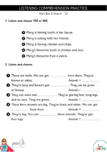 Listening Practice Kid 39 s Box 2 Units 6 12 Worksheet Comprehension