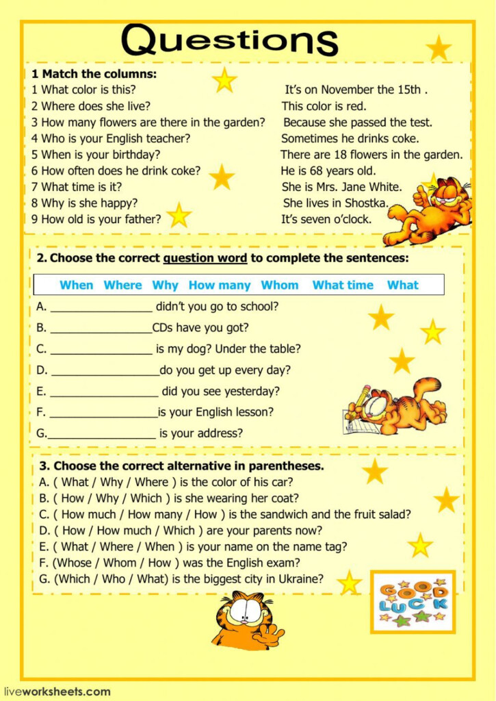 Live Worksheets For Grade 3 English Worksheet