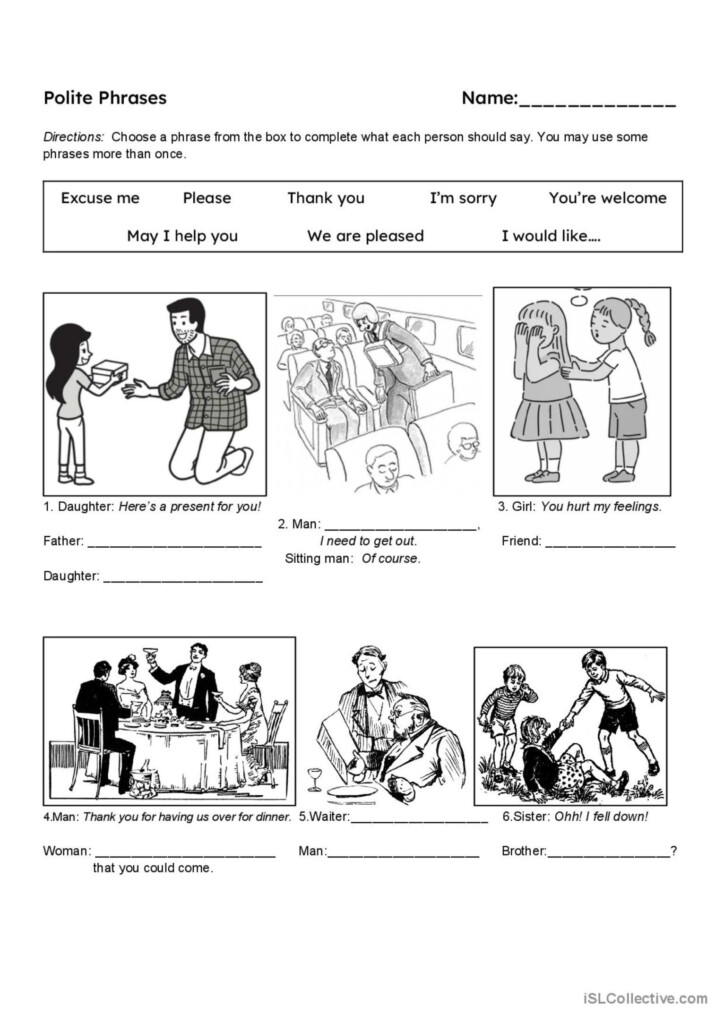 Matching Situations With Polite Resp English ESL Worksheets Pdf Doc