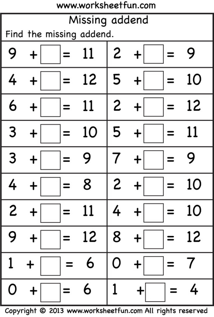 Math Exercises For Grade 1