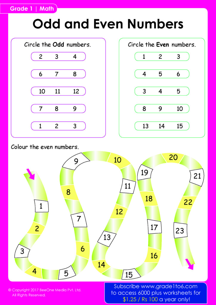 Math Worksheets Grade 1 Grade1to6