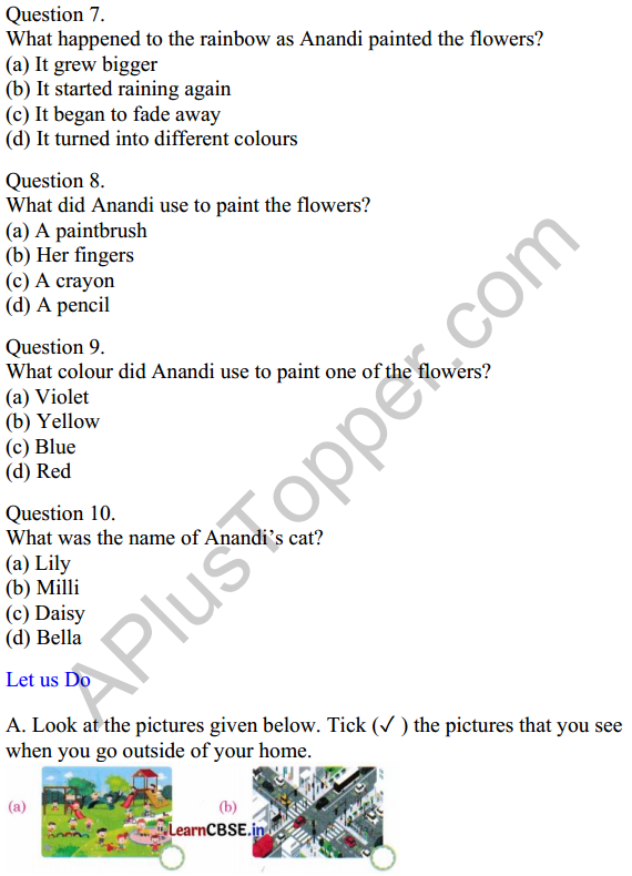 Mridang Class 1 English Worksheet Chapter 9 Anandi s Rainbow A Plus 