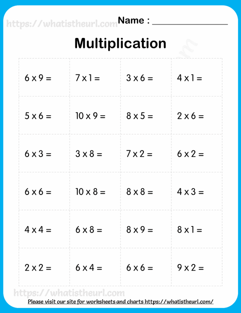 Multiplication 1 To 10 Worksheets