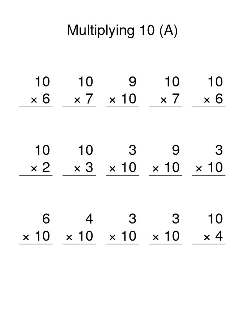 Multiplication Worksheets 1 10 Pdf