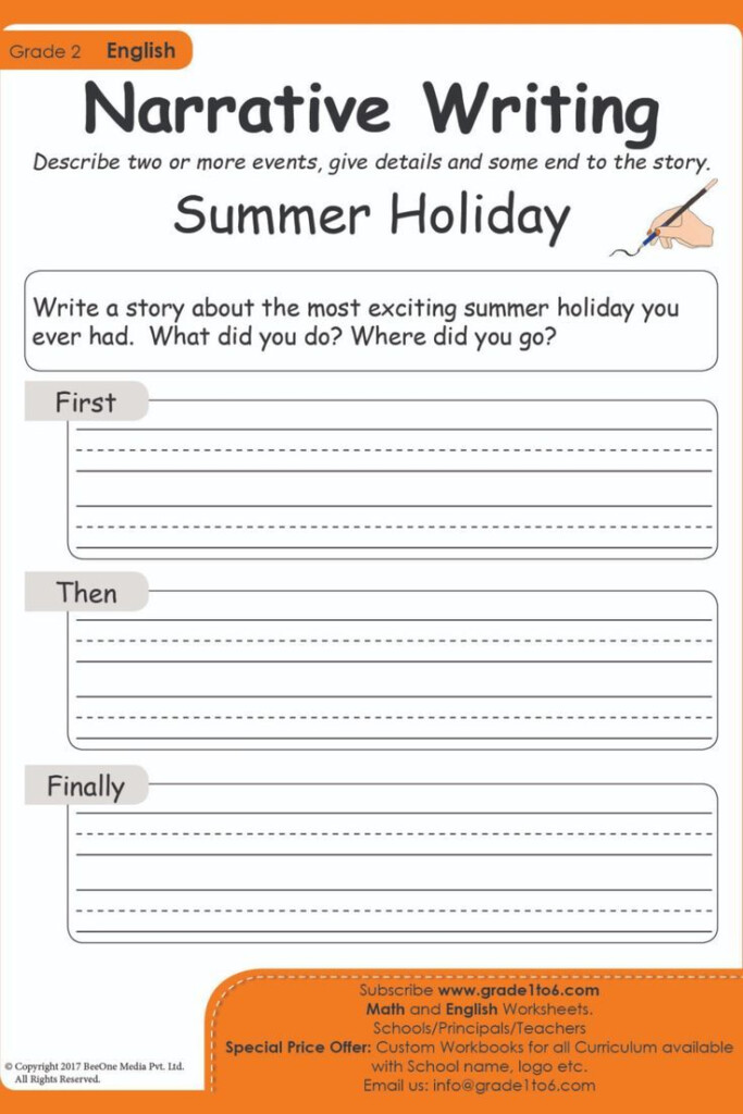 Narrative Writing Prompts For Grade 2 Students