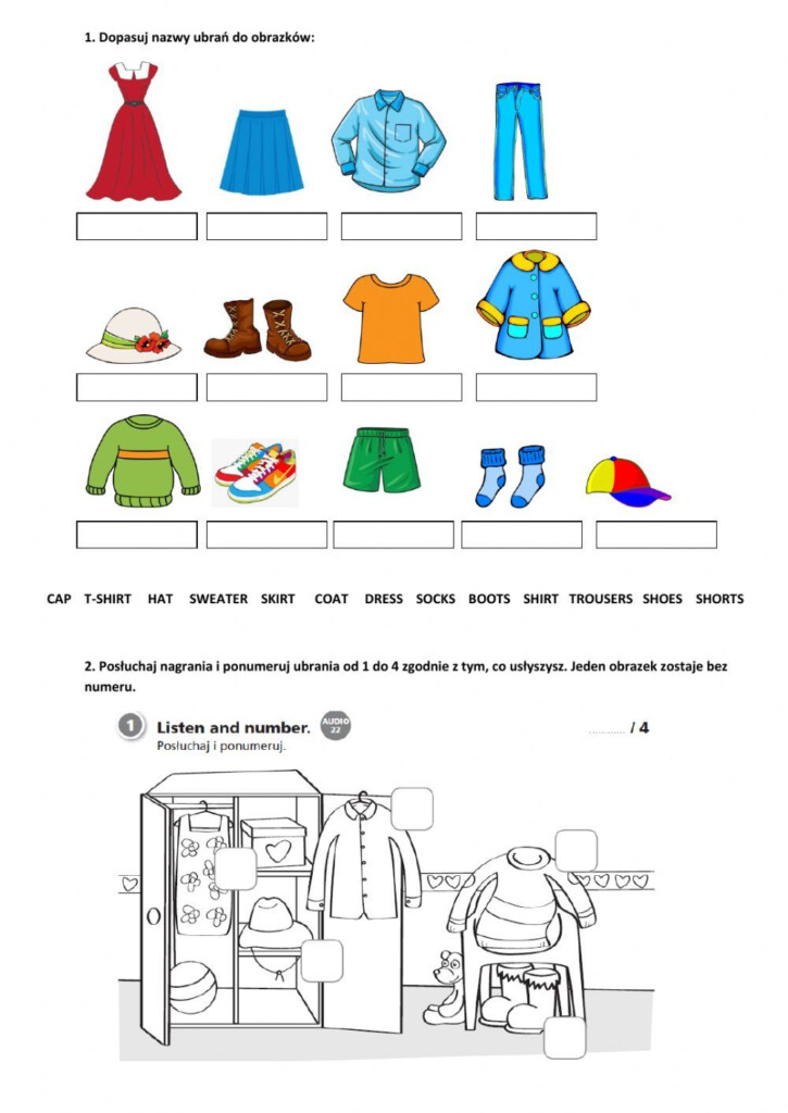 New English Adventure 1 Unit 7 Clothes Worksheet Preschool