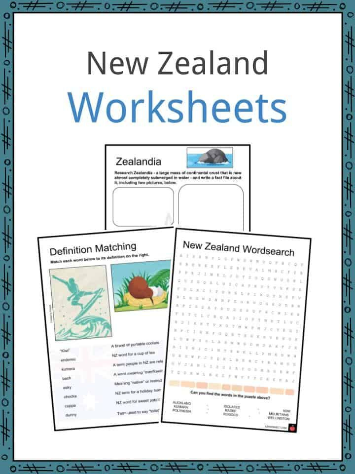 New Zealand Worksheets For Kids