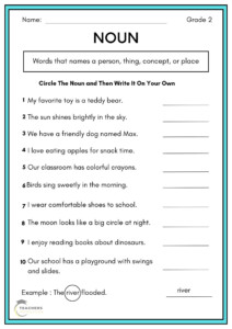 Noun Worksheet For Class 2