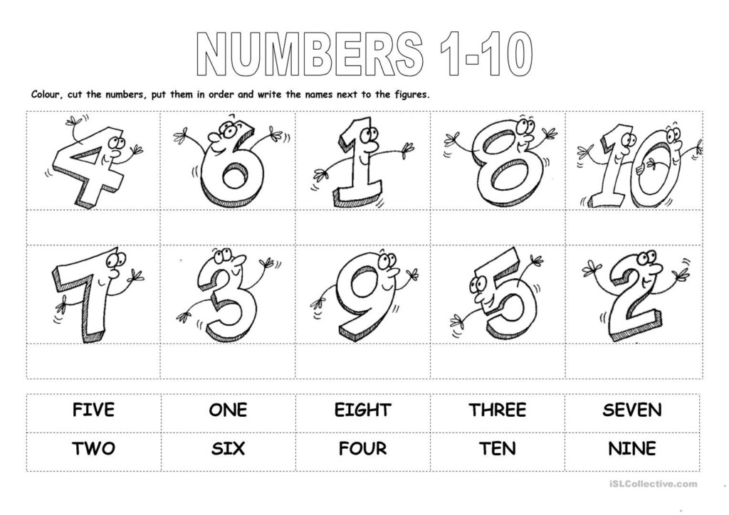 Numbers 1 10 English ESL Worksheets Kindergarten Worksheets 