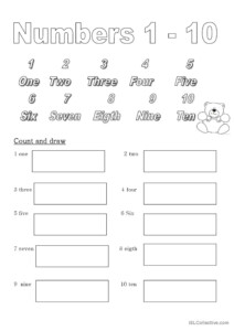 Numbers 1 10 English ESL Worksheets Pdf Doc