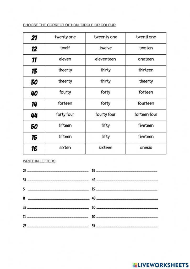 Numbers 1 50 Worksheet Live Worksheets Worksheets Library