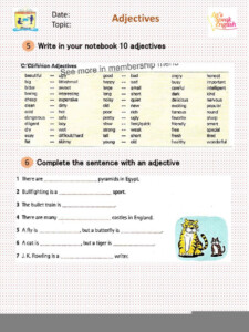 Order Of Adjectives Worksheet Grade 5 Adjectiveworksheets