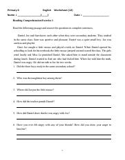 P6 ENG F pdf Primary 6 English Worksheet 12 Name Date Reading 