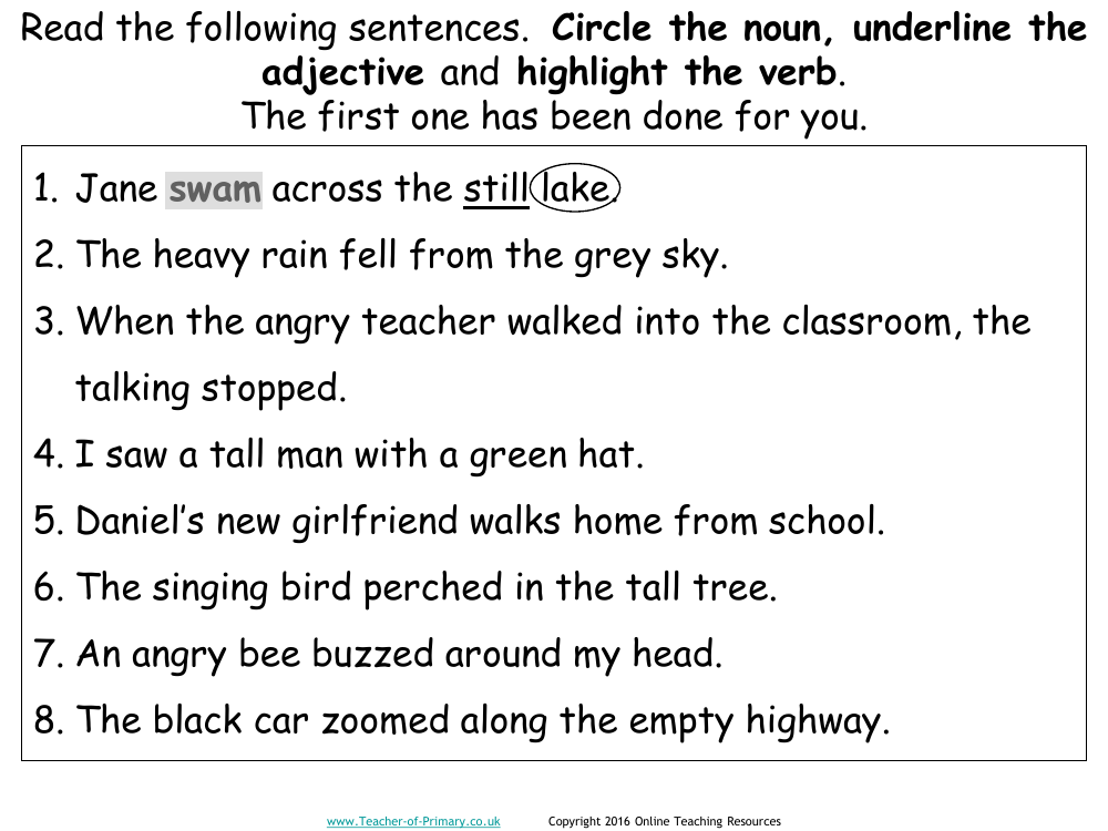 Parts Of Speech Worksheet Comprehensive Grammar Practice