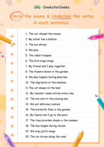 Parts Of Speech Worksheet For Grade 2 GeeksforGeeks Worksheets Library