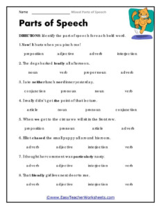 Parts Of Speech Worksheet quot Forced Grammar quot Parts Of Speech Worksheets
