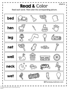 Phonics Cvc Kindergarten Phonics Worksheets Homeschool Preschool