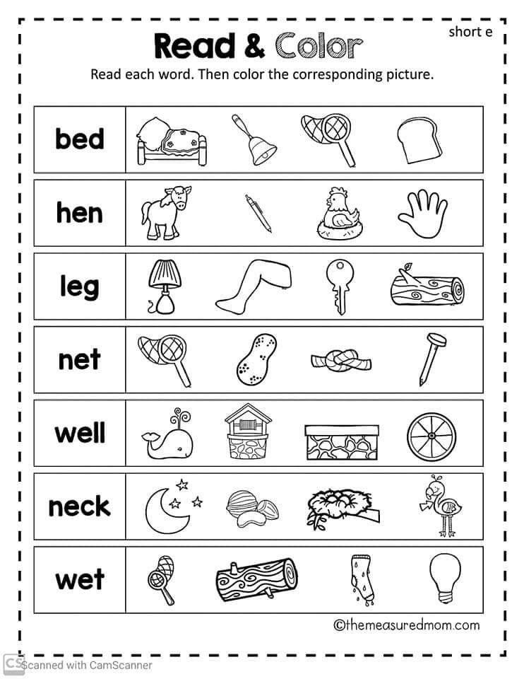 Phonics Cvc Kindergarten Phonics Worksheets Homeschool Preschool 