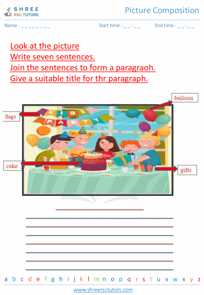 Picture Composition Worksheets For Grade 2 English Shree Rsc Tutors