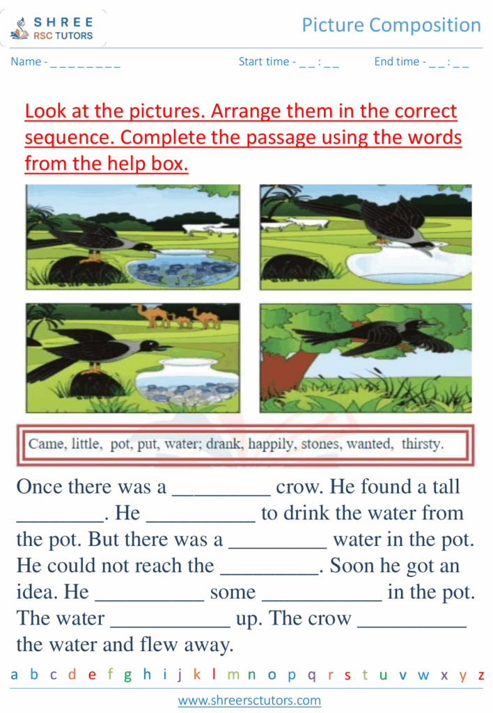 Picture Composition Worksheets For Grade 2 English Shree Rsc Tutors