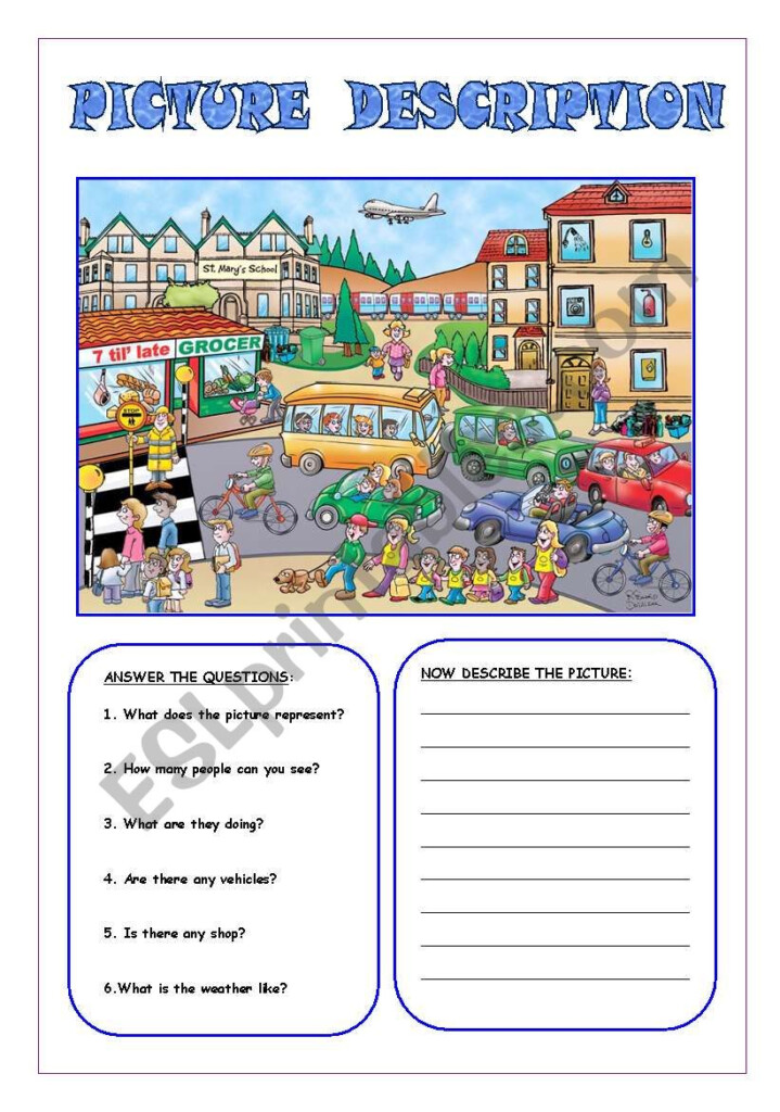 Picture Description Oral Grade 1 Esl Worksheet By Picture Description 