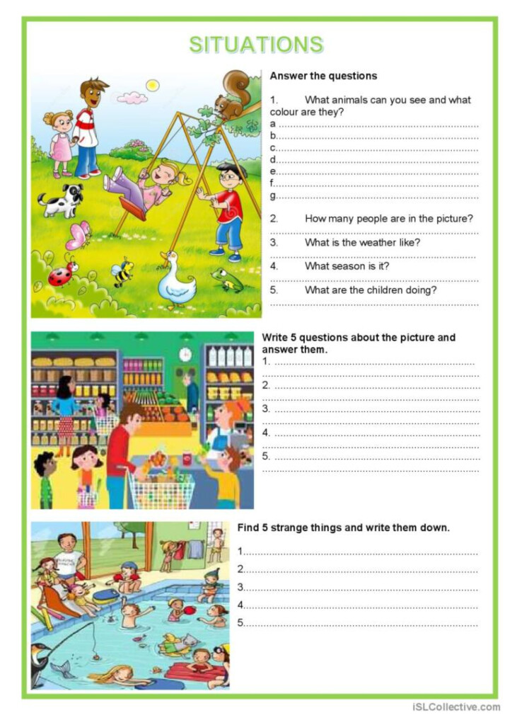 Picture Description Situations English ESL Worksheets Pdf Doc