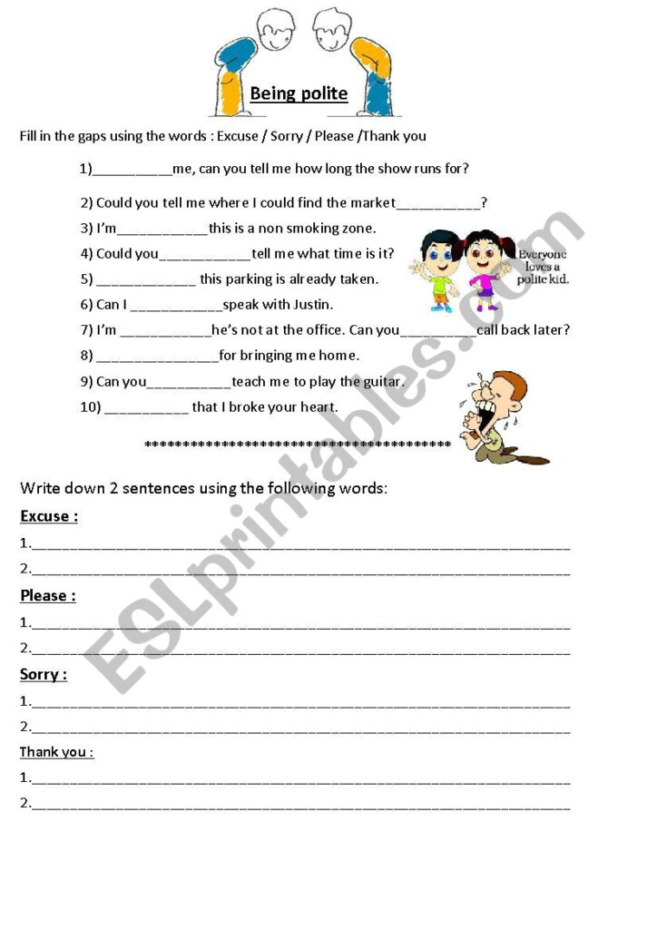 Polite Expressions manners ESL Worksheet By Jasonesl