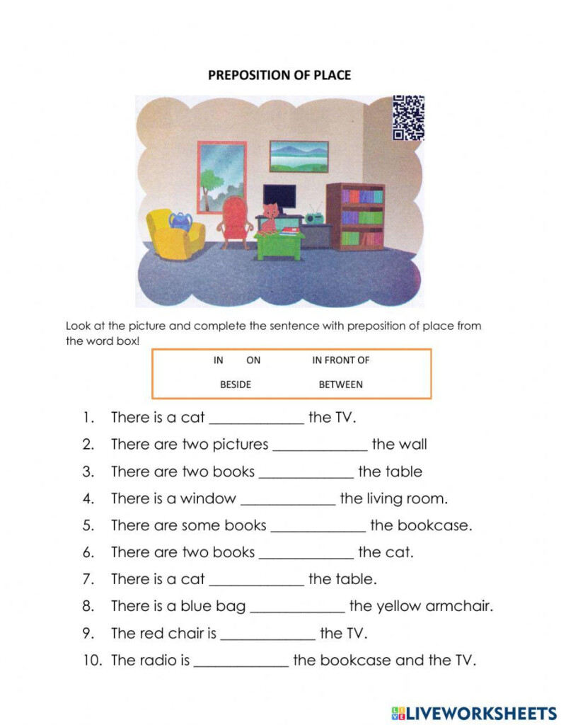 Preposition Of Place Online Worksheet For Grade 4 Live Worksheets 