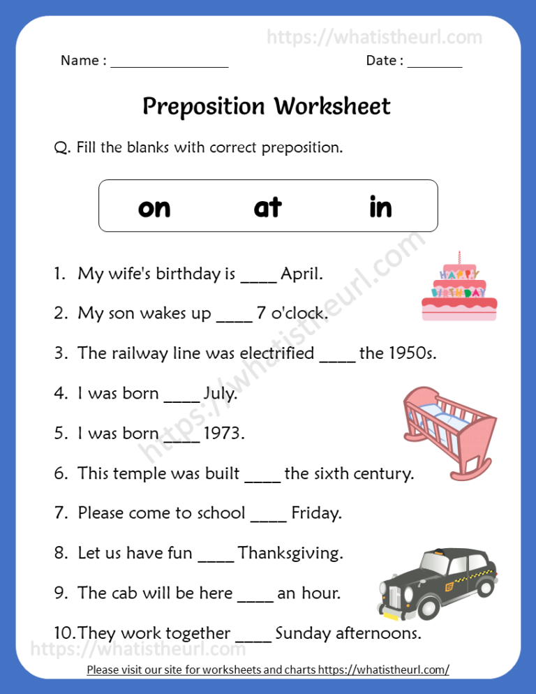 Preposition Worksheets For 4th Grade Your Home Teacher English 