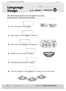 Primary 3 Language Usage English Worksheet OpenSchoolbag