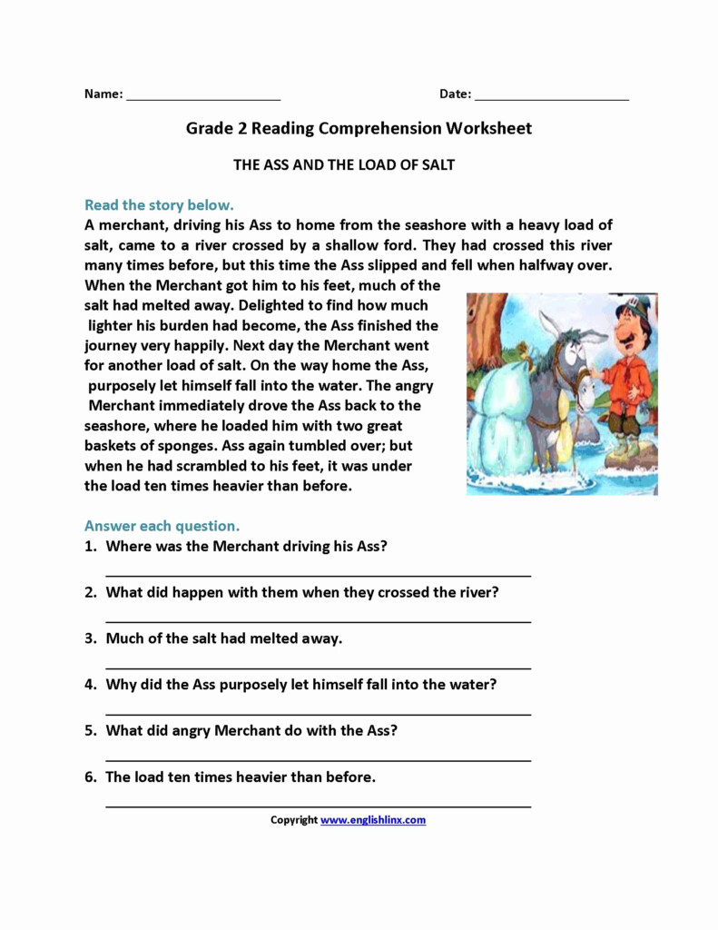 Printable 4th Grade Comprehension Worksheets For Grade 4 Printable 