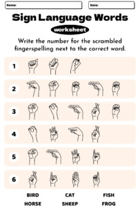 Printable Asl Worksheets