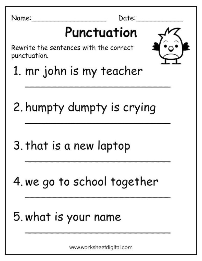 Printable Punctuation Worksheets Punctuation Practice Worksheets For 